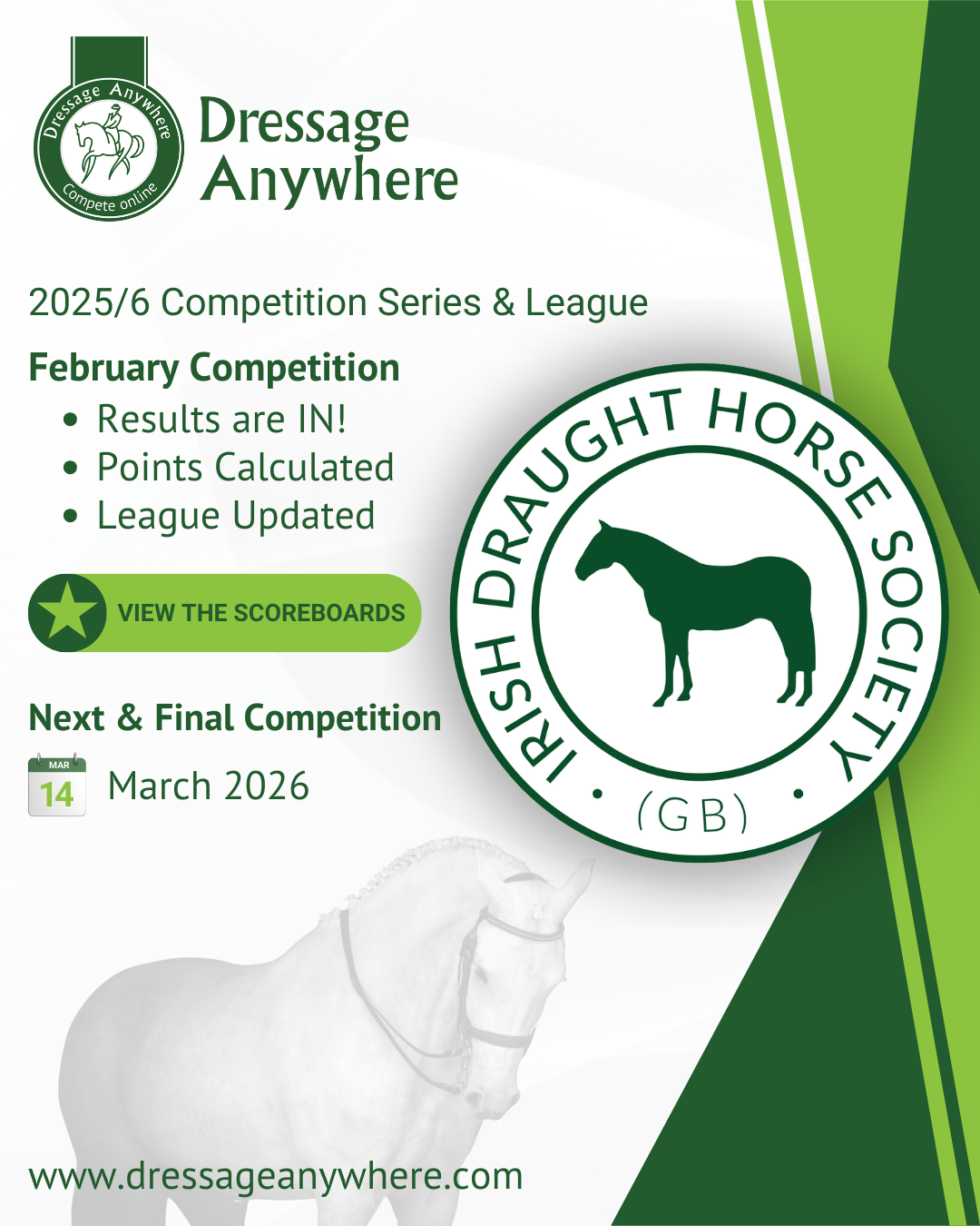 Poster announcing the February IDHS Competition results